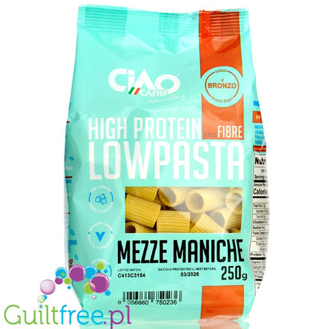 Ciao Carb Lowpasta Mezze Maniche - makaron proteinowy 30g białka, grube rurki by Ciao Carb (ciao-carb-lowpasta-mezze-maniche-makaron-proteinowy-30g-bialka-grube-rurki)