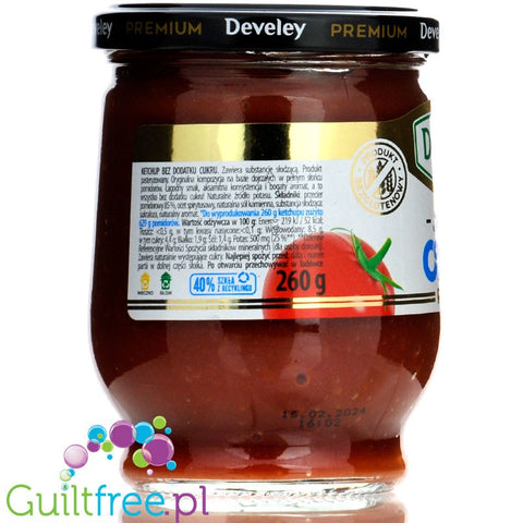Develey Ketchup Premium 0% Dodatku Cukru - niskokaloryczny keczup tylko 52kcal by Develey (develey-ketchup-premium-bez-dodatku-cukru-52kcal)