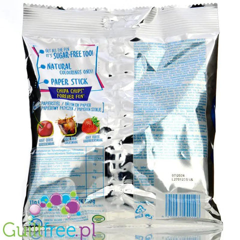 Chupa Chups Sugar Free lizaki bez cukru 26kcal, 10szt (Truskawka, Cola, Wiśnia) by Chupa Chups (chupa-chups-lizaki-bez-cukru-10szt-truskawka-cola-wisnia)