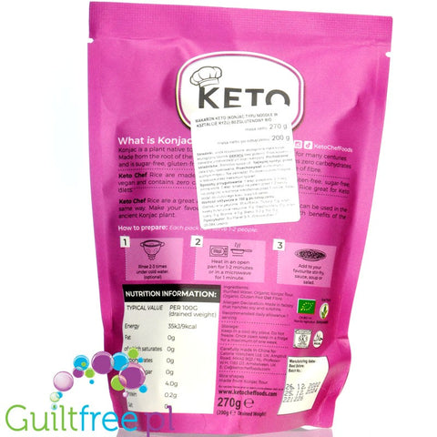 Keto Chef Organic Konjac Rice - bio makaron shirataki 9kcal, formuła bezzapachowa, Ryż by Keto Chef (keto-chef-organic-konjac-rice-bio-makaron-shirataki-9kcal-formula-bezzapachowa-ryz)