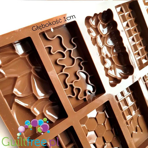 Silikonowa foremka do mini tabliczek czekolady, 12 różnych kształtów i faktur by Funky Flavors (silikonowa-foremka-do-mini-tabliczek-czekolady-12-roznych-ksztaltow-i-faktur)