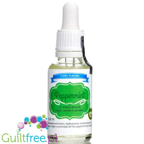 Funky Flavors Basic Peppermint 30g - miętowe kropelki aromatyczne bez cukru, tłuszczu i słodzików by Funky Flavors (funky-flavors-peppermint-30ml-mietowy-aromat-bez-cukru-bez-tluszczu)