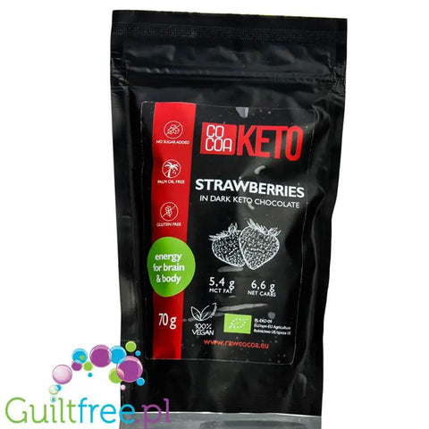 RAW Cocoa Keto Strawberries in Dark Chocolate - truskawki w ciemnej czekoladzie bez dodatku cukru słodzonej erytrolem by COCOA RAW (raw-cocoa-keto-strawberries-in-dark-chocolate-truskawki-w-ciemnej-czekoladzie-bez-dodatku-cukru-slodzonej-erytrolem)