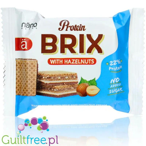 Nano Ä Protein Brix Hazelnuts Waffer 130kcal (al la Knoppers bez cukru) - wafle z kremem kakaowo-orzechowym by ä Nano (nano-ae-protein-brix-hazelnuts-waffer-130kcal-al-la-knoppers-bez-cukru-wafle-z-kremem-kakaowo-orzechowym)