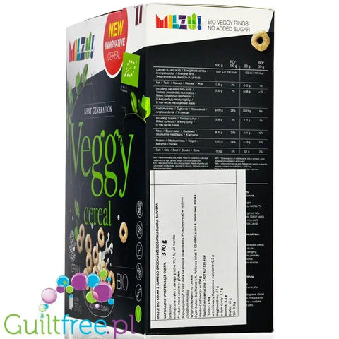 Milzu Veggy BIO Cereal - kółka z szarego grochu z sokiem z pigwy, bezglutenowe płatki śniadaniowe bez cukru i słodzików by Milzu (milzu-veggy-cereal-370g-kolka-z-szarego-grochu-z-sokiem-z-pigwy)