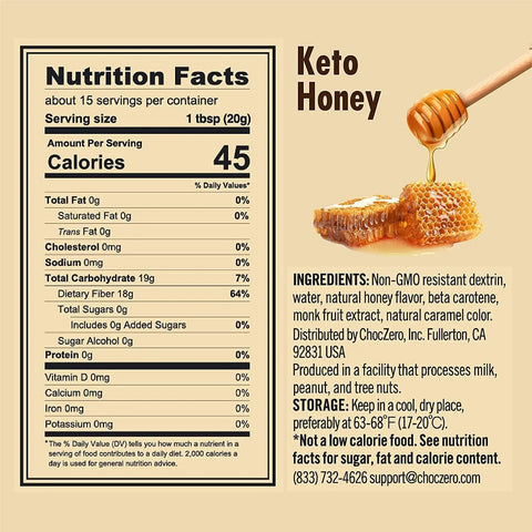 Choc Zero Keto Honey - naturalny wegański substytut miodu 90% błonnika by Choc Zero (choc-zero-keto-honey-naturalny-weganski-substytut-miodu-o-wysokiej-zawartosci-blonnika)