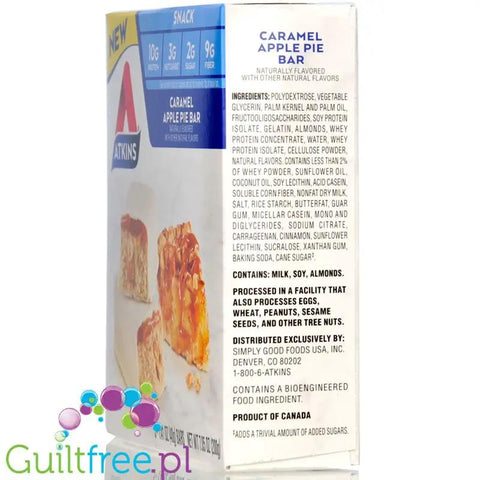 Atkins Snack Caramel Apple Pie PUDEŁKO x 5 batonów - baton proteinowy 150kcal & 10g białka bez maltitolu by Atkins (atkins-snack-caramel-apple-pie-niskocukrowy-baton-10g-bialka-pudelko-x-5-batonow)