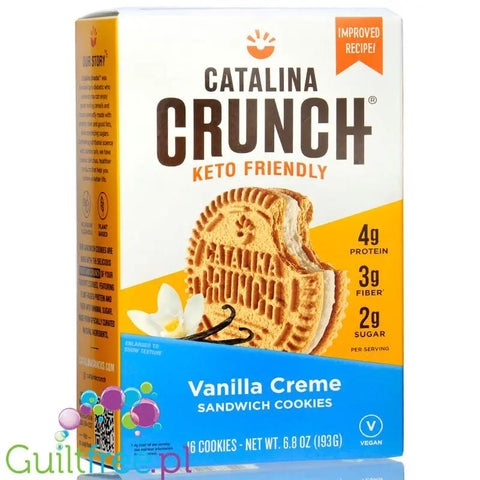 Catalina Crunch Keto Vanilla Creme Sandwich Cookies - wegańskie markizy z kremem waniliowym bez cukru by Catalina Crunch (catalina-crunch-keto-vanilla-creme-sandwich-cookies-weganskie-markizy-z-kremem-waniliowym-bez-cukru)