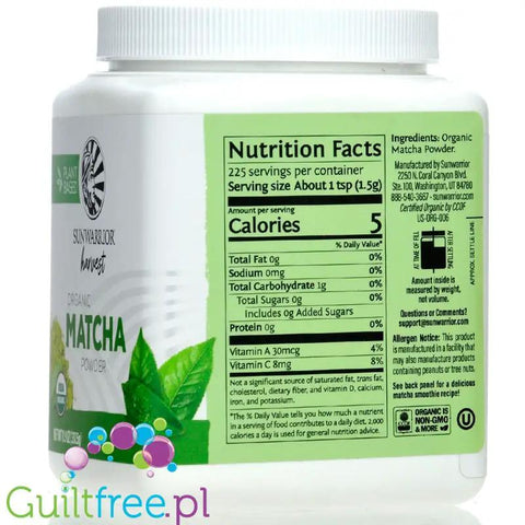 Sunwarrior Harvest Organic Matcha 300g - organiczna zielona herbata matcha w proszku by Sunwarrior (sunwarrior-harvest-organic-matcha-organiczna-zielona-herbata-matcha-w-proszku)
