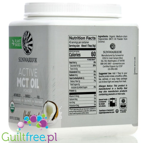 Sunwarrior Sport Active MCT Oil Powder - organiczne triglicerydy średniołańcuchowe z oleju kokosowego by Sunwarrior (sunwarrior-sport-active-mct-oil-powder-organiczne-triglicerydy-sredniolancuchowe-z-oleju-kokosowego)