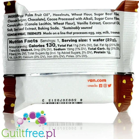 Rip Van Wafers Chocolate Hazelnut 130kcal - wafelek z kremem czekoladowym i orzechami laskowymi 2g cukru by Rip Van (rip-van-wafers-chocolate-hazelnut-130kcal-al-la-knoppers-bez-cukru-wafle-z-kremem-czekoladowym-i-orzechami-laskowymi-2g-cukru)