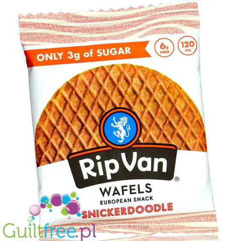 Rip Van Wafels Snickerdoodle 120kcal - holenderski stroopwafel 80% mniej cukru, smak ciastka cynamonowego by Rip Van (rip-van-wafels-snikerdoodle-120kcal-holenderski-stroopwafel-80-mniej-cukru-smak-ciastka-cynamonowego)