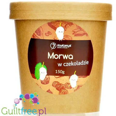 Krukam morwa biała w gorzkiej czekoladzie 60% bez dodatku cukru słodzonej erytrolem by KruKam (krukam-morwa-biala-w-czekoladzie-bez-dodatku-cukru-150g)