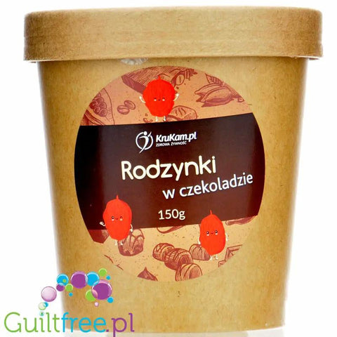 Krukam rodzynki w czekoladzie 60% bez dodatku cukru słodzonej erytrolem by KruKam (krukam-rodzynki-w-czekoladzie-bez-dodatku-cukru-150g)