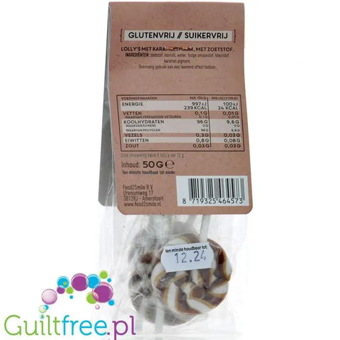 Food2Smile Toffee Lollipops 24kcal - wegańskie lizaki bez cukru o smaku karmelowym 5 szt by Food2Smile (food2smile-toffee-lollipops-24kcal-weganskie-lizaki-bez-cukru-o-smaku-karmelowym-5-szt)