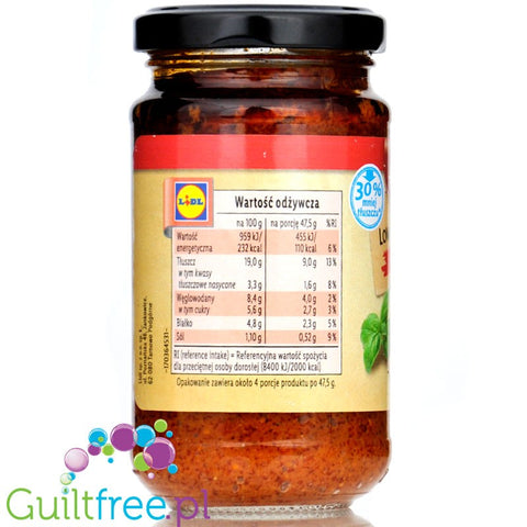Kania Low Fat Pesto Rosso - czerwone pesto z suszonymi pomidorami, parmezanem i nerkowcami 30% mniej tłuszczu by Kania (kania-low-fat-pesto-rosso-czerwone-pesto-z-suszonymi-pomidorami-parmezanem-i-nerkowcami-30-mniej-tluszczu)
