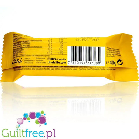 Chiefs Core Protein Bar Vanilla Cheesecake 150kcal - baton proteinowy 13g białka, smak Sernik Waniliowy by Chiefs (chiefs-core-protein-bar-vanilla-cheesecake-150kcal-baton-proteinowy-13g-bialka-smak-sernik-waniliowy)