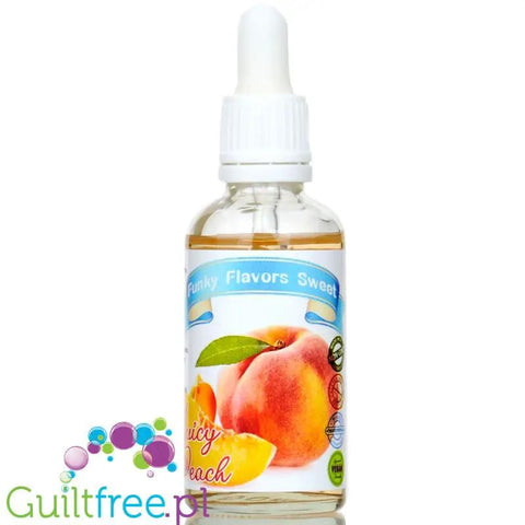 Funky Flavors Sweet Juicy Peach - słodkie brzoskwiniowe kropelki bez cukru i kalorii do posiłków i napojów by Funky Flavors (funky-flavors-sweet-juicy-peach-aromat-slodzacy-bez-cukru-i-kalorii-do-posilkow-i-napojow)