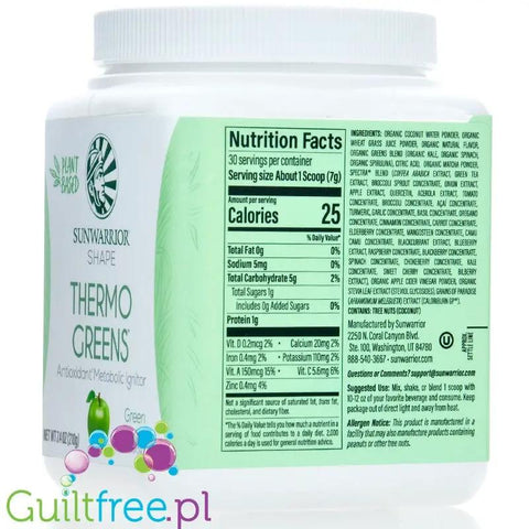 Sunwarrior Shape Thermo Greens, Antioxidant Metabolic Ignitor, Green Apple - booster metabolizmu by Sunwarrior (sunwarrior-shape-thermo-greens-antioxidant-metabolic-ignitor-green-apple-booster-metabolizmu)