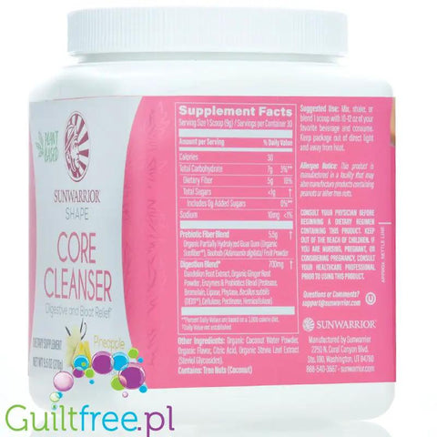 Sunwarrior Shape Core Cleanser Digestive & Bloat Relief, Pineapple & Vanilla - wegańska formuła na trawienie i wzdęcia by Sunwarrior (sunwarrior-shape-core-cleanser-digestive-bloat-relief-pineapple-vanilla-weganska-formula-na-trawienie-i-wzdecia)