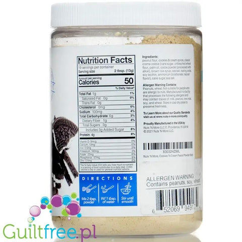 Nuts 'N More Peanut Powder Cookies 'n Cream - masło orzechowe 87% mniej tłuszczu z kawałkami ciasteczek by Nuts'n more (nuts-n-more-peanut-powder-cookies-n-cream-maslo-orzechowe-87-mniej-tluszczu-z-kawalkami-ciasteczek)