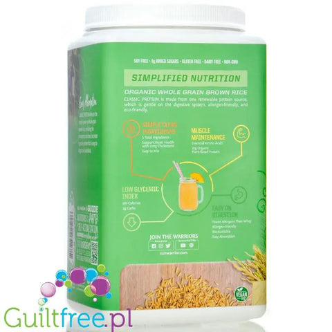 Sunwarrior Protein Classic Vanilla 0,75KG - organiczna wegańska odżywka białkowa ze stewią by Sunwarrior (sunwarrior-protein-classic-vanilla-075kg-organiczna-weganska-odzywka-bialkowa-ze-stewia)
