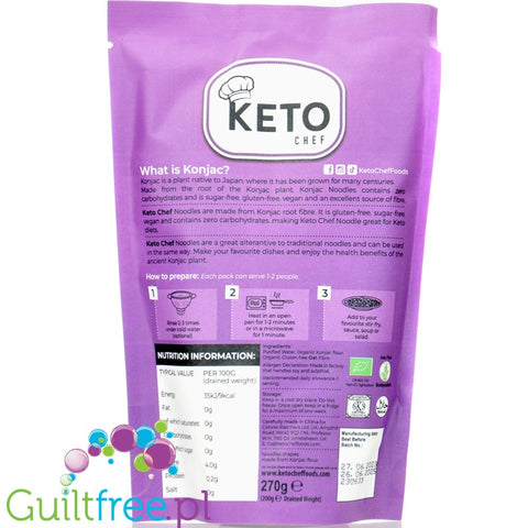 Keto Chef Organic Konjac Wok Noodles - bio makaron shirataki 9kcal do stir-fry, formuła bezzapachowa by Keto Chef (keto-chef-organic-konjac-wok-noodles-bio-makaron-shirataki-9kcal-do-stir-fry-formula-bezzapachowa)
