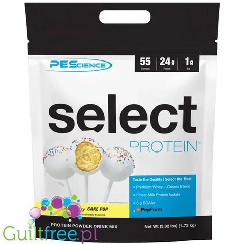 PEScience Select Protein Cake Pop XXL 1,73kg - odżywka białkowa 24g białka w 120kcal, kazeina & izolat, Biszkopt z Lukrem by SELECT Protein - PEScience (pescience-select-protein-cake-pop-xxl-1-73kg-odzywka-bialkowa-24g-bialka-w-120kcal-kazeina-izolat-biszkopt-z-lukrem)