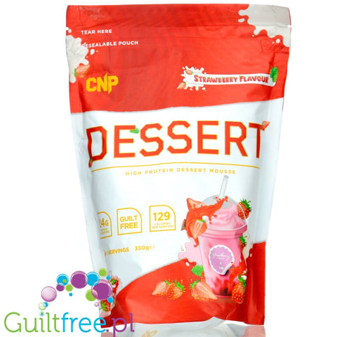 CNP Dessert Strawberry - mus proteinowy, 129kcal & 24g białka, smak Szejk Truskawkowy by CNP Professional (cnp-dessert-strawberry-mus-proteinowy-129kcal-24g-bialka-smak-szejk-truskawkowy)
