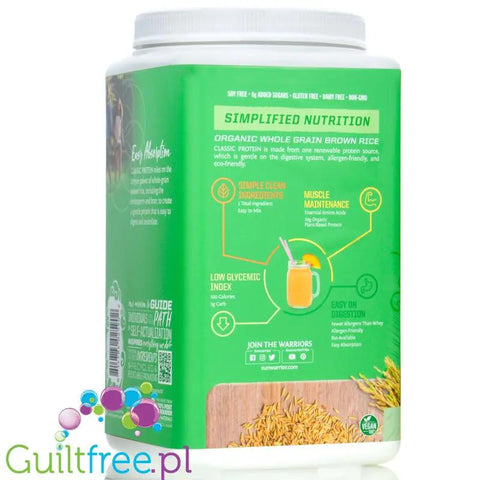 Sunwarrior Protein Classic Unflavored 0,75 KG - organiczna wegańska odżywka białkowa bez cukru i słodzików by Sunwarrior (sunwarrior-protein-classic-unflavored-075-kg-organiczna-weganska-odzywka-bialkowa-bez-cukru-i-slodzikow)