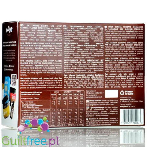 Locco Zero Calorie Barista Sampler Box 3 x 250ml - zestaw koneserski, syrop zero do kawy bez cukru, Wanilia, Karmel & Piernik by Locco Low Calories Company (locco-zero-calorie-barista-sampler-box-3-x-250ml-zestaw-koneserski-syrop-zero-do-kawy-bez-cukru-wanilia-karmel-piernik)