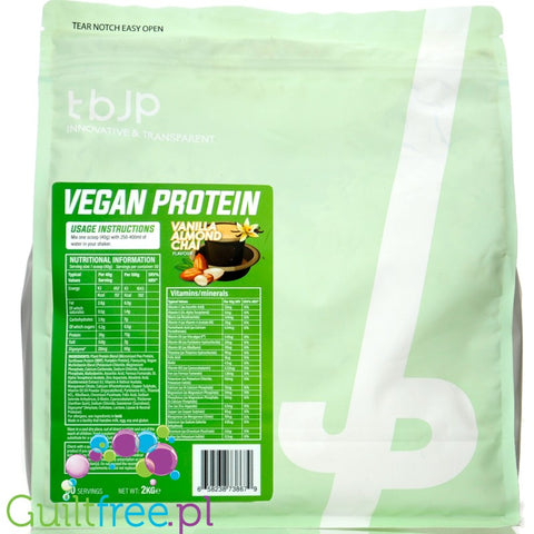 TBJP Vegan Protein Vanilla Almond Chai 2KG - wegańska odżywka białkowa bez cukru z witaminami i minerałami by TBJP (tbjp-vegan-protein-vanilla-almond-chai-2kg-weganska-odzywka-bialkowa-bez-cukru-z-witaminami-i-mineralami)