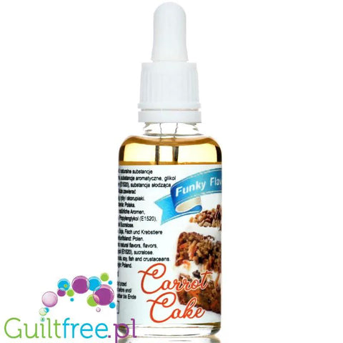 Funky Flavors Sweet Carrot Cake - słodkie kropelki smakowe bez cukru, tłuszczu i kcal, Ciasto Marchewkowe by Funky Flavors (funky-flavors-sweet-carrot-cake-slodzony-aromat-bez-cukru-tluszczu-i-kcal)