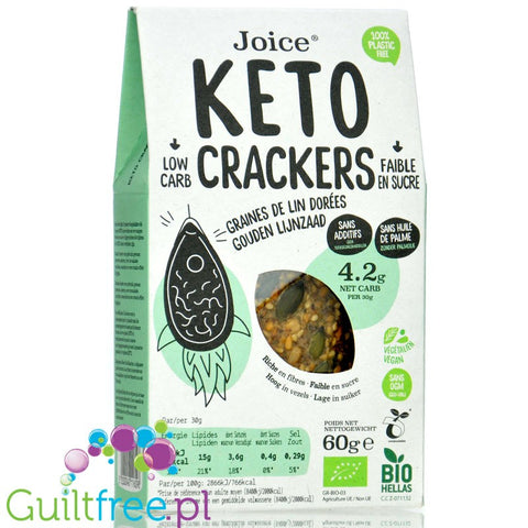 Joice Keto Crackers Golden Linseed - wegańskie, bio keto krakersy ze złotym siemieniem lnianym by Joice (joice-keto-crackers-golden-linseed-weganskie-bio-keto-krakersy-ze-zlotym-siemieniem-lnianym)
