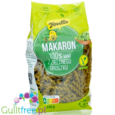 Novelle Makaron z Zielonego Groszku 100%, Fusilli - wegański makaron świderki z zielonego groszku 23g białka by Novelle (novelle-makaron-z-zielonego-groszku-100-fusilli-weganski-makaron-swiderki-z-zielonego-groszku-23g-bialka)