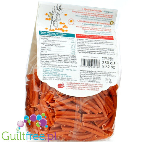 Bartolini Red Lentil Casarecce - makaron z czerwonej soczewicy 100%, zwinięte rurki, bezglutenowy, wysokobiałkowy by Bartollini (bartolini-red-lentil-casarecce-makaron-z-czerwonej-soczewicy-100-zwiniete-rurki-bezglutenowy-wysokobialkowy)