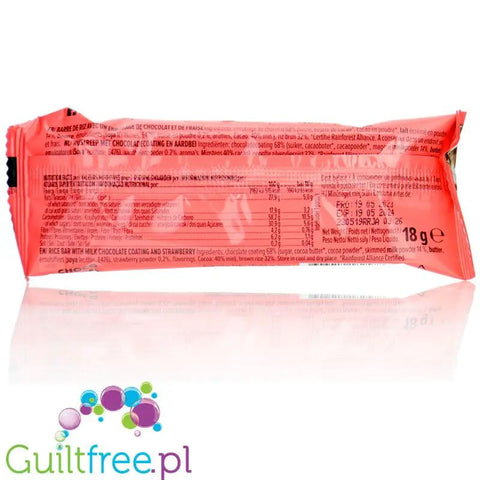 Benlian Rocky Rice Choco Strawbery 93 kcal - bezglutenowy baton z brązowego ryżu, truskawka w mlecznej czekoladzie by Benlian (benlian-rocky-rice-choco-strawbery-93-kcal-bezglutenowy-baton-z-brazowego-ryzu-truskawka-w-mlecznej-czekoladzie)