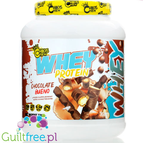 Chaos Crew Whey Protein Chocolate Bueno - odżywka białkowa WPC & WPI, smak Czekoladowego Batonika z Orzechami by Chaos Crew (chaos-crew-whey-protein-chocolate-bueno-odzywka-bialkowa-wpc-wpi-smak-czekoladowego-batonika-z-orzechami)