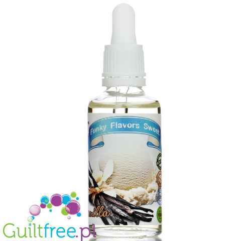 Funky Flavors Sweet Vanilla - waniliowe kropelki słodzące bez cukru & bez tłuszczu, Wanilia by Funky Flavors (funky-flavors-sweet-vanilla-50ml-slodzony-aromat-bez-cukru-bez-tluszczu-wanilia)