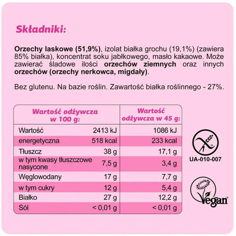 FIZI Protein Hazelnut - wegański baton proteinowy - 4 składniki - bez dodatku cukru i słodzików by Fizi (fizi-protein-hazelnut-weganski-baton-proteinowy-4-skladniki-bez-dodatku-cukru-i-slodzikow)