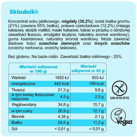 FIZI Protein Almond & Choco - wegański baton proteinowy w polewie czekoladowej bez dodatku cukru by Fizi (fizi-protein-almond-choco-weganski-baton-proteinowy-w-polewie-czekoladowej-bez-dodatku-cukru)
