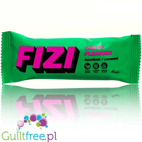 FIZI Guilty Pleasure Hazelnut & Caramel - wegański baton proteinowy w polewie czekoladowej bez dodatku cukru by Fizi (fizi-guilty-pleasure-hazelnut-caramel-weganski-baton-proteinowy-w-polewie-czekoladowej-bez-dodatku-cukru)