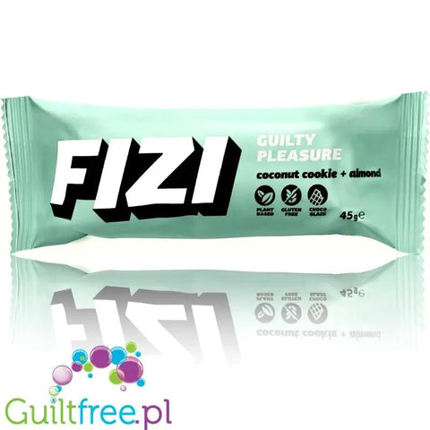 FIZI Guilty Pleasure Coconut Cookie & Almond - wegański baton proteinowy w polewie czekoladowej bez dodatku cukru by Fizi (fizi-guilty-pleasure-coconut-cookie-almond-weganski-baton-proteinowy-w-polewie-czekoladowej-bez-dodatku-cukru)