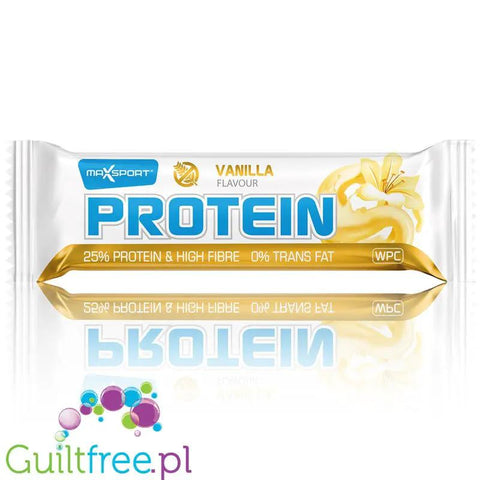 MaxSport Protein Bar Vanilla - bezglutenowy baton proteinowy 15g białka & 259kcal, Wanilia & Biała Polewa by MaxSport (maxsport-protein-bar-vanilla-bezglutenowy-baton-proteinowy-15g-bialka-259kcal-wanilia-biala-polewa)