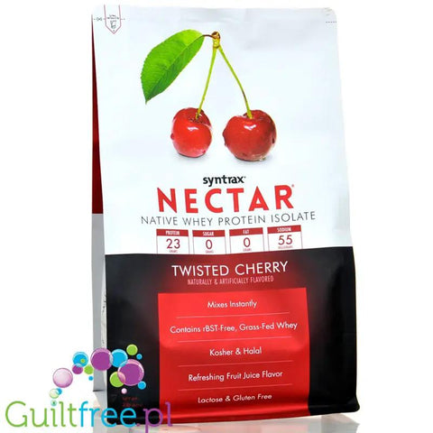 Syntrax Nectar Twisted Cherry WPI - odżywka białkowa bez cukru i bez tłuszczu, 23g białka & 90kcal by Syntrax (syntrax-nectar-twisted-cherry-wpi-odzywka-bialkowa-bez-cukru-i-bez-tluszczu-23g-bialka-90kcal)