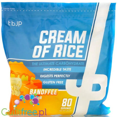 TBJP Cream of Rice, Banoffee 2kg - kleik ryżowy bez cukru, regeneracyjny posiłek treningowy, Banan & Tofi by TBJP (tbjp-cream-of-rice-banoffee-2kg-kleik-ryzowy-bez-cukru-regeneracyjny-posilek-treningowy-banan-tofi)