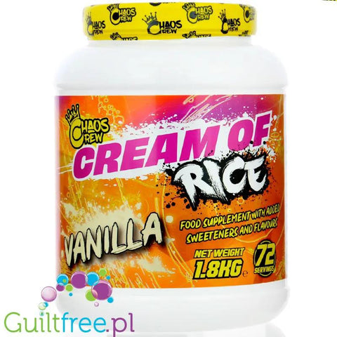 Chaos Crew Cream of Rice Vanilla 1,8kg - kleik ryżowy bez cukru, regeneracyjny posiłek treningowy, Wanilia by Chaos Crew (chaos-crew-cream-of-rice-vanilla-18kg-kleik-ryzowy-bez-cukru-regeneracyjny-posilek-treningowy-wanilia)