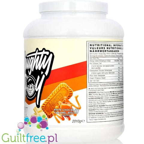 Naughty Boy Whey Advanced Protein White Choco Caramel Biscuit 2kg - gęsta odżywka białkowa, Biała Czekolada z Ciastkiem by Naughty Boy (naughty-boy-whey-advanced-protein-white-choco-caramel-biscuit-odzywka-bialkowa-wpi-wpc-biala-czekolada-z-ciastkiem)