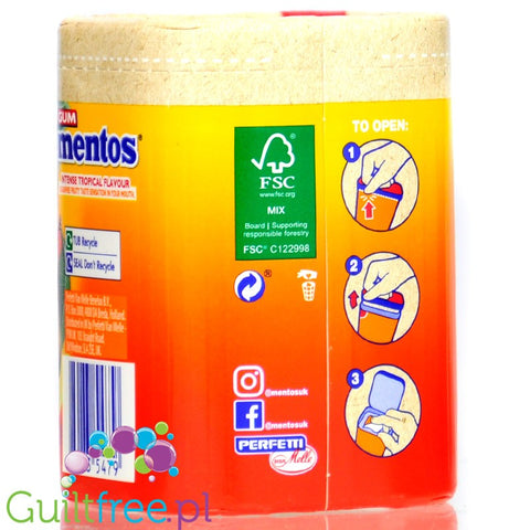 Mentos Pure Fresh Tropical - guma do żucia bez cukru o smaku owoców tropikalnych z płynnym wnętrzem by Chupa Chups (mentos-pure-fresh-tropical-guma-do-zucia-bez-cukru-o-smaku-owocow-tropikalnych-z-plynnym-wnetrzem)