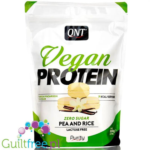QNT Vegan Protein, Vanilla Macaroon - wegańska odżywka białkowa, izolat białka grochu z białkiem ryżu, Makaronik Waniliowy by QNT (qnt-vegan-protein-vanilla-macaroon-weganska-odzywka-bialkowa-izolat-bialka-grochu-z-bialkiem-ryzu-makaronik-waniliowy)